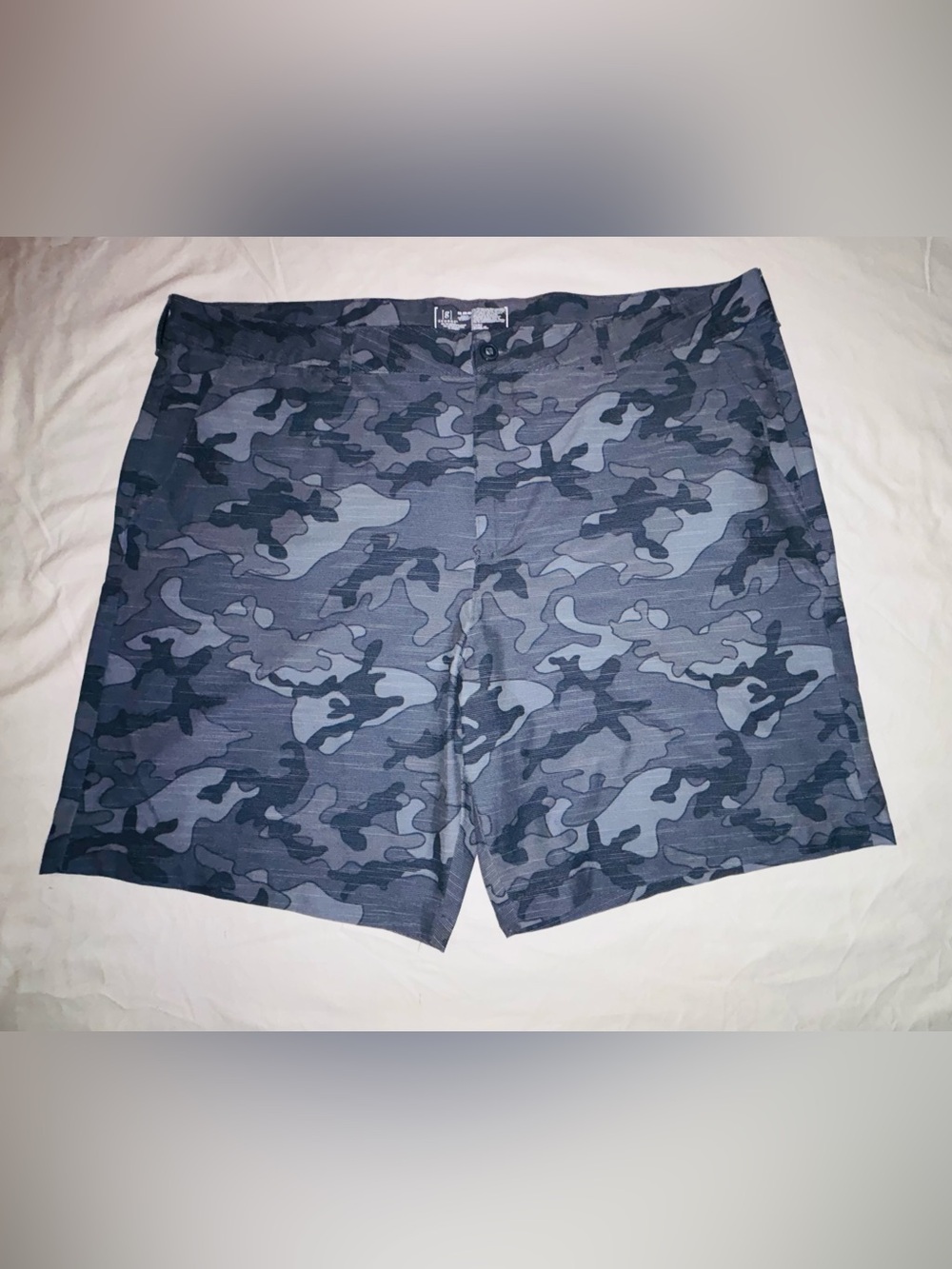 Men's Gray Camo Comfort Fit 4 pocket George Shorts